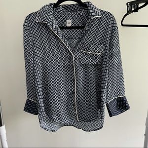Gap “Pajama” Blouse Navy
